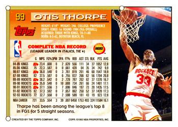 1993-94 Topps #99 Otis Thorpe Back
