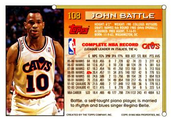 1993-94 Topps #108 John Battle Back