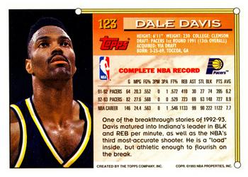 1993-94 Topps #123 Dale Davis Back