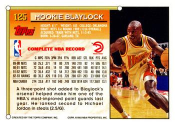 1993-94 Topps #125 Mookie Blaylock Back