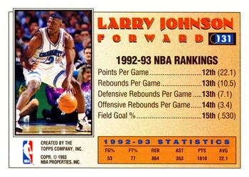 1993-94 Topps #131 Larry Johnson Back