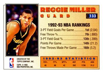 1993-94 Topps #133 Reggie Miller Back