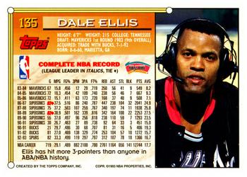 1993-94 Topps #135 Dale Ellis Back