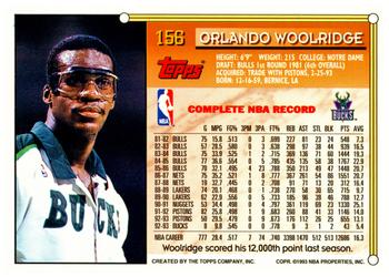 1993-94 Topps #156 Orlando Woolridge Back