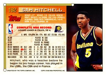 1993-94 Topps #162 Sam Mitchell Back