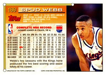 1993-94 Topps #169 Spud Webb Back