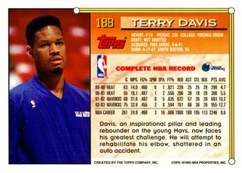 1993-94 Topps #188 Terry Davis Back