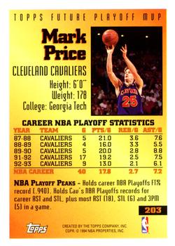 1993-94 Topps #203 Mark Price Back