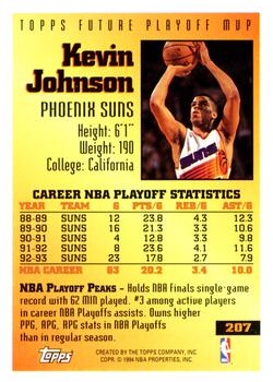 1993-94 Topps #207 Kevin Johnson Back