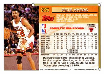 1993-94 Topps #235 Pete Myers Back