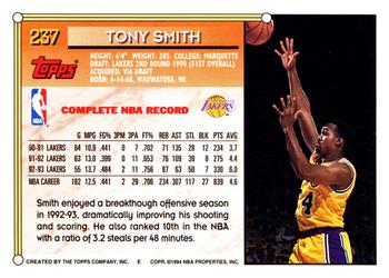 1993-94 Topps #237 Tony Smith Back