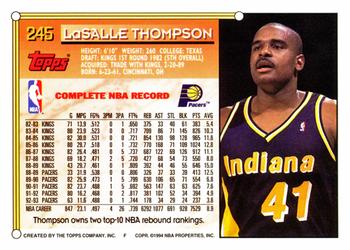 1993-94 Topps #245 LaSalle Thompson Back