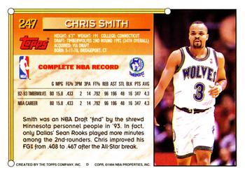 1993-94 Topps #247 Chris Smith Back