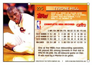 1993-94 Topps #275 Tyrone Hill Back