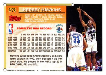 1993-94 Topps #276 Hersey Hawkins Back