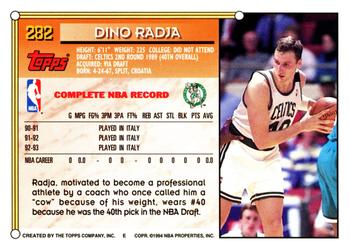 1993-94 Topps #282 Dino Radja Back