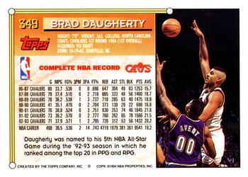 1993-94 Topps #349 Brad Daugherty Back