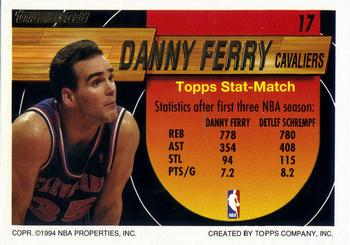 1993-94 Topps - Black Gold #17 Danny Ferry Back