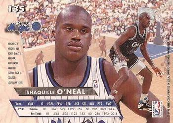 1993-94 Ultra #135 Shaquille O'Neal Back