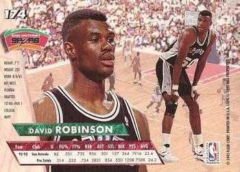 1993-94 Ultra #174 David Robinson Back