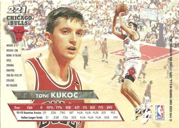 1993-94 Ultra #221 Toni Kukoc Back