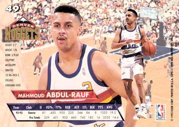 1993-94 Ultra #49 Mahmoud Abdul-Rauf Back