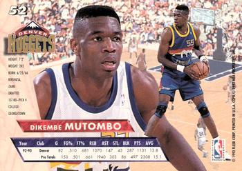 1993-94 Ultra #52 Dikembe Mutombo Back