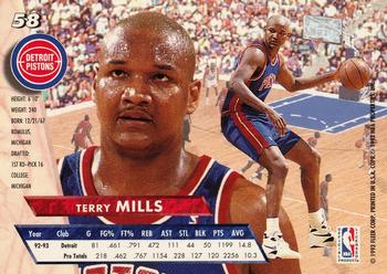 1993-94 Ultra #58 Terry Mills Back