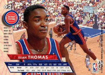 1993-94 Ultra #62 Isiah Thomas Back