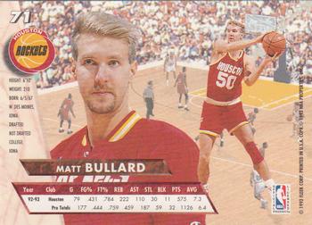 1993-94 Ultra #71 Matt Bullard Back