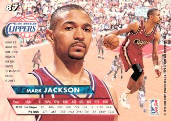 1993-94 Ultra #87 Mark Jackson Back