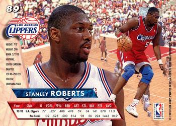 1993-94 Ultra #89 Stanley Roberts Back