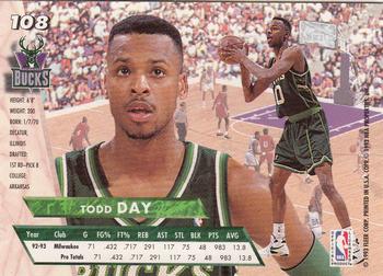 1993-94 Ultra #108 Todd Day Back