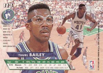 1993-94 Ultra #113 Thurl Bailey Back