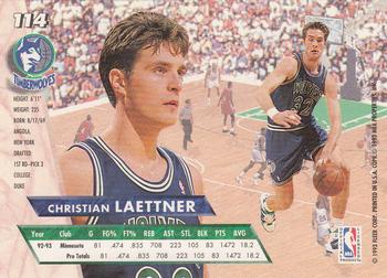 1993-94 Ultra #114 Christian Laettner Back
