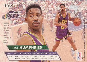 1993-94 Ultra #187 Jay Humphries Back