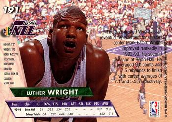 1993-94 Ultra #191 Luther Wright Back