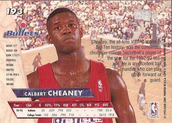 1993-94 Ultra #193 Calbert Cheaney Back