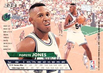 1993-94 Ultra #232 Popeye Jones Back