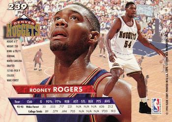 1993-94 Ultra #239 Rodney Rogers Back