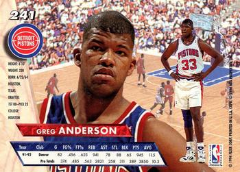 1993-94 Ultra #241 Greg Anderson Back