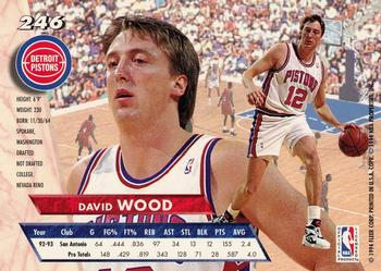 1993-94 Ultra #246 David Wood Back