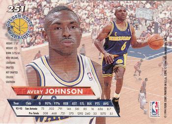 1993-94 Ultra #251 Avery Johnson Back