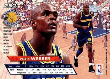 1993-94 Ultra #252 Chris Webber Back