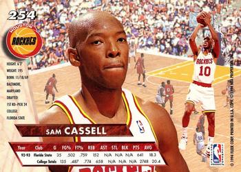 1993-94 Ultra #254 Sam Cassell Back