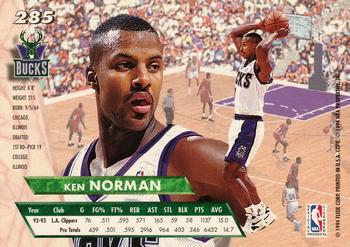 1993-94 Ultra #285 Ken Norman Back