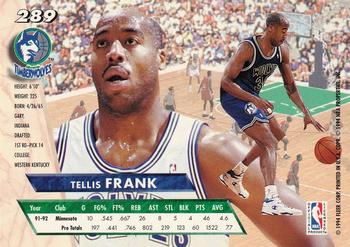 1993-94 Ultra #289 Tellis Frank Back