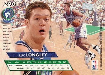 1993-94 Ultra #290 Luc Longley Back