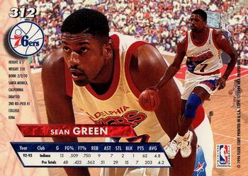1993-94 Ultra #312 Sean Green Back