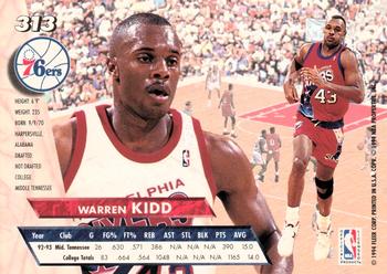 1993-94 Ultra #313 Warren Kidd Back